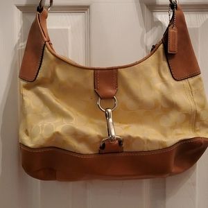 Coach yellow shoulder handbag